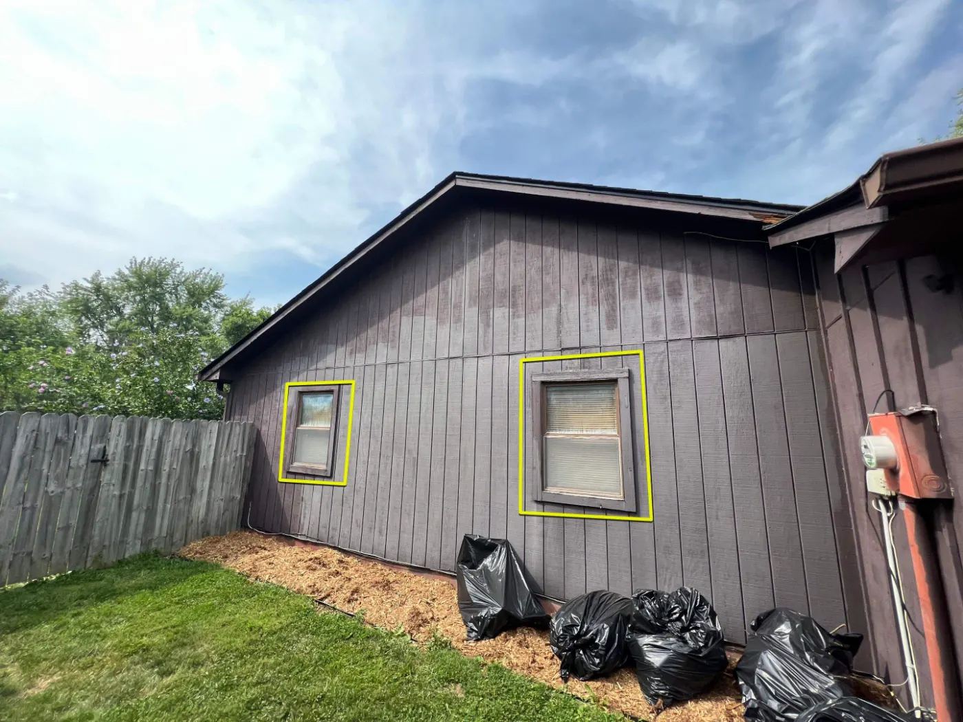 Storm-damaged window documented in Royal Run